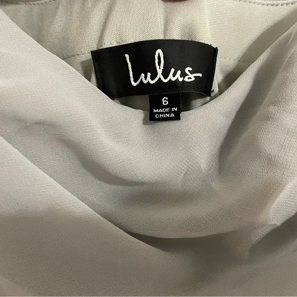 Lulu’s Captivated Light Grey Cowl Neck Maxi Dress - Size 6 - Picture 12 of 15